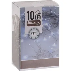 Spetebo Lichterkette mit 10 LED in kalt weiß - 130 cm - Weihnachts Tischlichterkette Deko Innen Beleuchtung