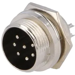 Mikrofon Einbaustecker, 7-polig, Lötmontage