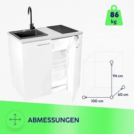 MPM SMK-02 Kühlschrank 100 l 94 cm hoch Weiß/Grau