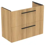 Ideal Standard i.life S Möbel-Waschtischunterschrank T5295NX 2 Auszüge, 80 x 37,5 x 63 cm, Eiche natur