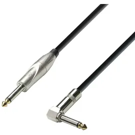 Adam Hall Cables 3 STAR IPR 0900 - Instrumentenkabel, 6,3mm Klinkenstecker mono auf 6,3mm Winkelklinkenstecker mono, schwarz, 9m