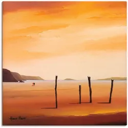 Artland Leinwandbild »Abend II«, Strand, (1 St.), auf Keilrahmen gespannt Artland Farbe Bild(er): orange
