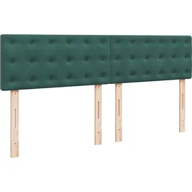 vidaXL Boxspringbett mit Matratze Dunkelgrün 180x200 cm Samt