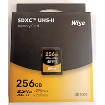 Wise SDXC UHS-II V90 256GB R:290MBs / W:260MBs WI-SD-N256