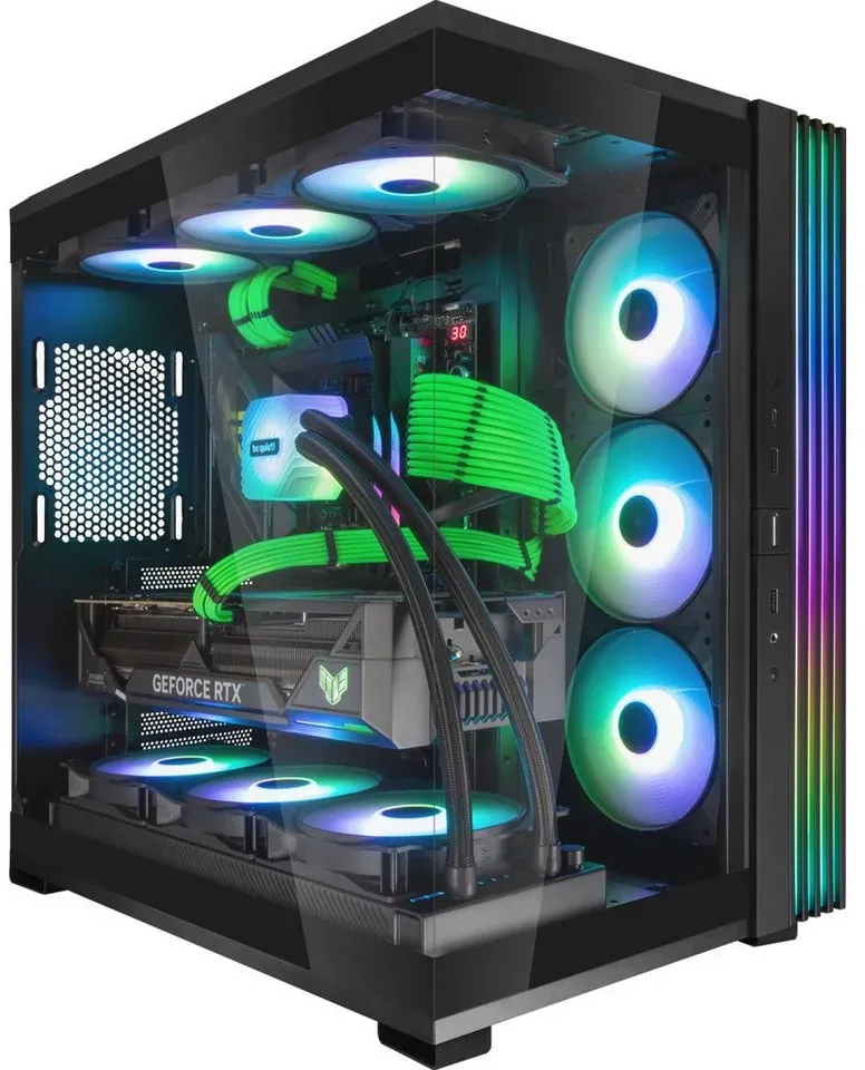 ONE GAMING High End PC Black Edition AN34 Gaming-PC (AMD Ryzen 7 9700X, GeForce RTX 4080 SUPER, 2000 GB SSD, Wasserkühlung)