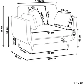 Beliani Sessel BOLGA Stoff 78 x 71 x 70 cm Braun