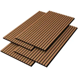 [neu.holz] Wandpaneel Vang Teak 4 St. 120 x 60 cm