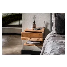 KAWOLA Nachttisch SILVEA hängend Akazie massiv natur 1 Schublade