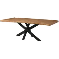 MASSIVMOEBEL24.DE Baumtisch Sheesham 180x90x79 natur gebeizt / Mikado-Beine anthrazit