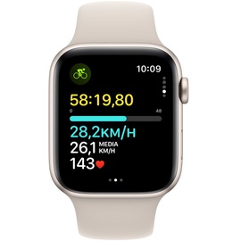 Apple Watch SE GPS 44 mm Aluminiumgehäuse polarstern, Sportarmband polarstern M/L