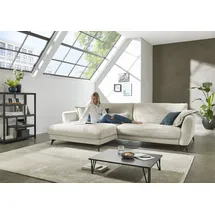 die planbar Ecksofa DIE PLANBAR "MP-IN23149 L-Form", weiß (cord natur), B:288cm H:81cm T:194cm, 88% Polyester;12% Polyamid, Sofas, Ecksofa, Kaltschaumpolsterung mit SoftSitz, Lose Rückenkissen