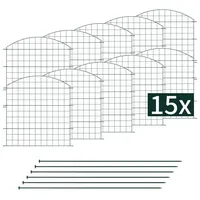 VERDOBA Zaun Teichzaun Gartenzaun Hundezaun - Metall Gitterzaun aus Zaunelementen grün
