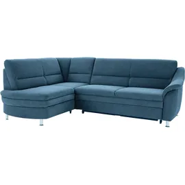 sit&more Ecksofa SIT & MORE "Cardoso L-Form", blau (azur), B:250cm H:90cm T:175cm, Luxus-Microfaser (90% Polyester, 10% Polyamid);Flachgewebe (100% Polyester);Struktur (100% Polyester), Sofas, Ecksofa, mit Federkern, wahlweise mit Bettfunktion und Schubkasten,