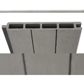 Mendler 4er Set Latten für WPC-Sichtschutz Sarthe, Bretter Windschutz, ca. 1qm ~ 180cm, grau