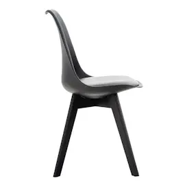 CLP 4er Set Esszimmerstuhl Linares Kunststoff & Kunstlederbezug I Stoff I Samt I Cord I Lehnstuhl Mit Holzgestell