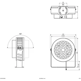 EVN Lichttechnik Außenwandleuchte Metall 25,0 cm inkl. Bewegungsmelder RGBW