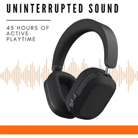 mondo by defunc Defunc Mondo by Over-Ear Kabellose Kopfhörer mit optionalem Kabel, 45 Stunden aktive Spielzeit, Bluetooth, Dual-ENC-Mikrofone und Treiber, Schwarz