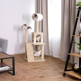 LIONTO Kratzbaum 133 cm beige/weiß