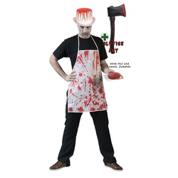 Karneval-Klamotten Zombie-Kostüm Horror Herren blutige Schürze mit Axt, Männer Kostüm Halloween Karneval rot|schwarz|weiß