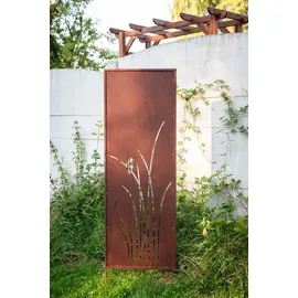 kapaga Sichtschutz Metall 160 x 50 cm Edelrost 4 St.