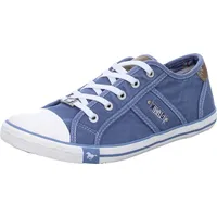 Mustang Leinen Schnürhalbschuh - Blau