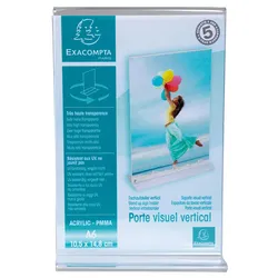 Exacompta 86158D 30x Tischaufsteller A6 T-Form Hochformat - Kristall