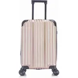 Trolley Reisekoffer Champagne M Handgepäck Hartschalenkoffer mit 4 Rollen & TSA