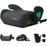 Tulano Cabby 35 Kindersitz 15–36 kg für Kinder 125–150 cm ab 4 Jahren, sichere Sitzerhöhung Auto Kinder mit ISOFIX, Vorwärtsgerichtet, ergonomisch gepolsterte Sitzfläche, waschbarer Bezug, Graphit