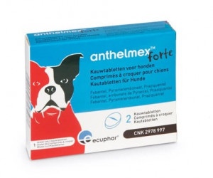 Anthelmex Forte Kauwtabletten voor honden  4 tabletten