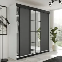 kier furniture Schiebetürenschrank Lamaro 200 x 205 x 59 cm Weiß/Graphit