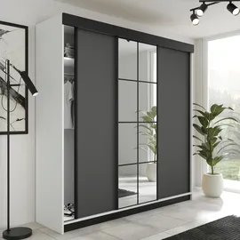 kier furniture Schiebetürenschrank Lamaro 200 x 205 x 59 cm Weiß/Graphit