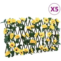 vidaXL Rankgitter mit Künstlichem Efeu 180 x 20 cm Gelb 5 St.