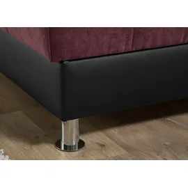 MAINTAL Polsterliege MAINTAL, rot (schwarz, beerenfarben), B:86cm L:206cm, Bezug: 100% Polyester. Seitenteile: 100% Kunstleder. Rückenteil: 100% Kunstleder, Komplettbetten