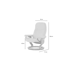 Stressless Relaxsessel Consul Leder 76 x 100 x 71 cm Schwarz mit Hocker