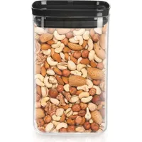 Orion Küchenbehälter Vorratsdose für Lebensmittelaufbewahrung quadratisch mit Dichtung Deckel verschließbar luftdicht 1,4l - Transparent