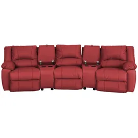 vente-unique Relaxsofa 3-Sitzer - Leder - Rot - AROMA