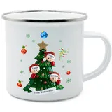 Geschenke für Weihnachten Personalisierte Tasse Keramik Tasse mit 2-8 Namen Geschenk für Mama, Papa und Freunde 350 ml (3 Namen)