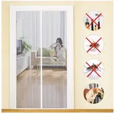 luxuskollektion Fliegengitter Tür Insektenschutz Magnet Ohne 120 x 220 cm Weiß
