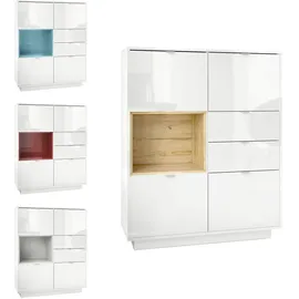 Vladon Highboard Metro 103 x 123 x 37,5 cm weiß