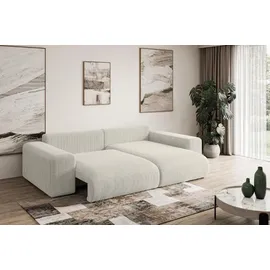 altdecor Ecksofa Cord 2-Sitzer Creme