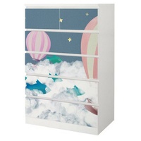 MyMaxxi Möbelfolie Kommodenaufkleber Malm Fliegende Fische am Horizont 80.2 cm x 111.6 cm