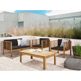 Beliani 4-Sitzer, LOUNGE SET Akazienholz Hellbraun, Pacific