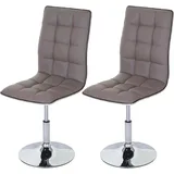 2er-set Esszimmerstuhl Hhg-834, Stuhl Küchenstuhl, Kunstleder Mvg-zertifiziert Taupe-grau