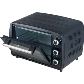 ICQN Minibackofen 15 Liter, 1200W, 60 min-Timer, 3 Kochfuntionen, 90°-230°C, Kleiner Camping Ofen, Anthrazit,