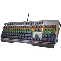 Trust Gaming GXT 877 Scarr Mechanische Gaming Tastatur DE QWERTZ Keyboard Gaming-Tastatur (Beleuchtet, Plug & Play, Lineare, 7 Farbmodi, Anti-Ghosting) schwarz