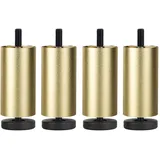 tow000ack 4 Stück Aluminiumlegierung Sofafüße Metall Möbelfüße Höhenversteller Schrankstützbeine,Nachttisch Bett Couchtisch Ersatzfüsse,Möbelbein mit M6-Gewinde,Belastbar bis 300 Kg (8cm(3.1in),Gold)