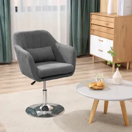 Homcom Arbeitshocker Drehstuhl höhenverstellbar, Stahl, Dunkelgrau, Kunststoff, 60x91x60 cm, Arbeitszimmer, Bürostühle, Drehstühle