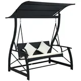 vidaXL Hollywoodschaukel Schwarz 3-Sitzer