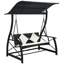 vidaXL Hollywoodschaukel Schwarz 3-Sitzer