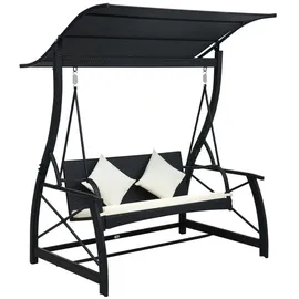 vidaXL Hollywoodschaukel Schwarz 3-Sitzer